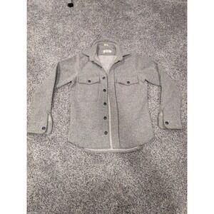 Taylor Stitch The Big Sur Shirt Jacket SZ 36 Button Front Heather Gray Polartec